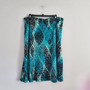 212 Collection Green & Black Midi Maxi Skirt L
